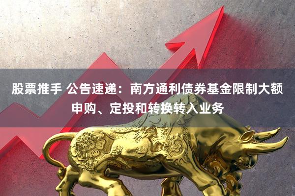 股票推手 公告速递：南方通利债券基金限制大额申购、定投和转换转入业务